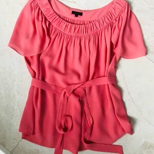 Escada Coral Pink Belted Tunic Top. Size 34.
